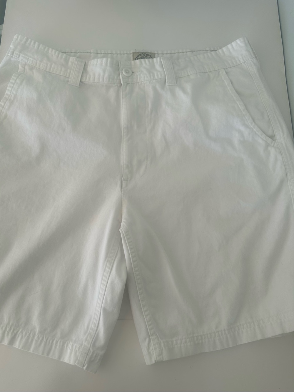 St. John's Bay Men's White Flat-Front Shorts